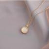 Korean Fashion Rotating Cat's Eye Necklace with Micro-Inlaid Zircon Pendant, 360-Degree Spin, Trending on TikTok