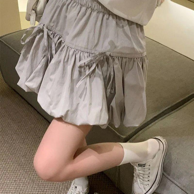 Lantern Bow Pleated Fluffy Short Skirt Lantern Bows Pleated Tutu Skirt