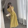 Women's 2026 Summer French Hollow Elegant Waist-Cinched Hepburn Style Long Dress