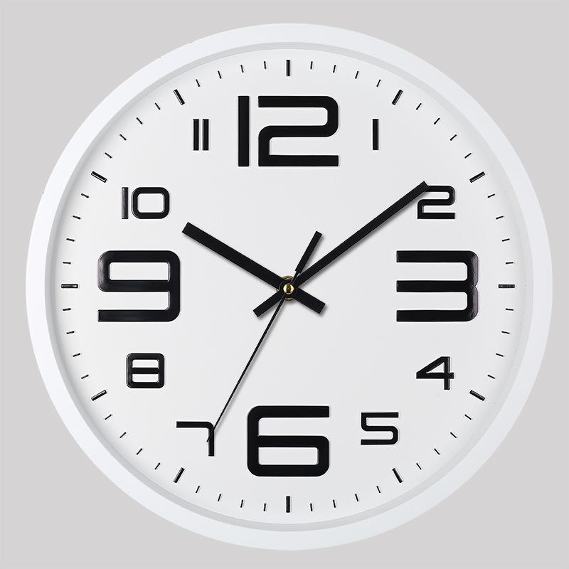 12 Inch 30CM Silent Wall Clock, Creative and Fashionable, Three-dimensional Digital Minimalist Clock for Home Living Room