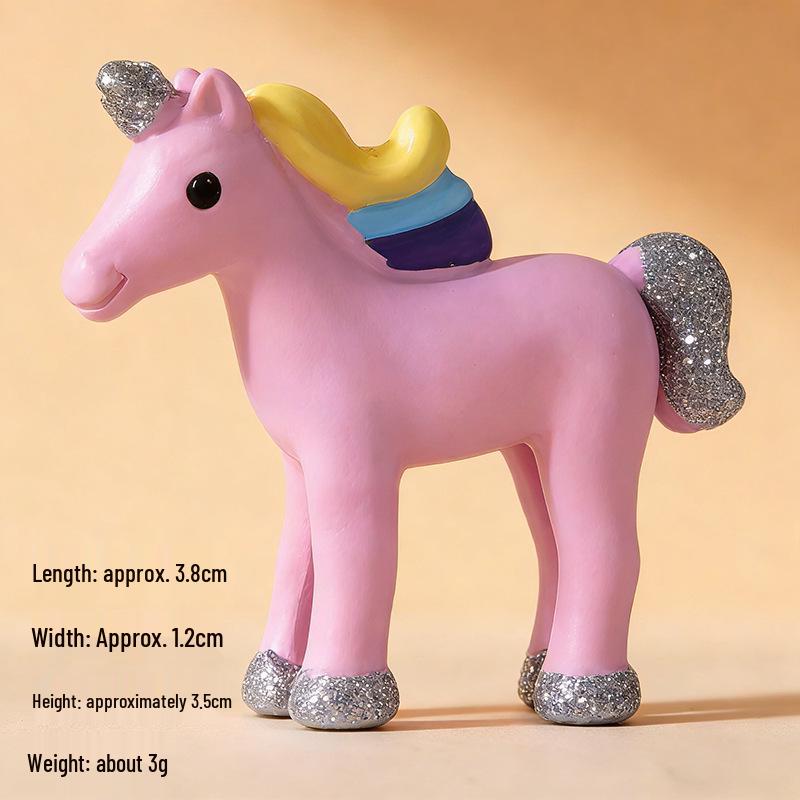 Unicorn Horse Trough Micro Landscape Resin Ornament for Christmas Atmosphere and Desktop Decoration
