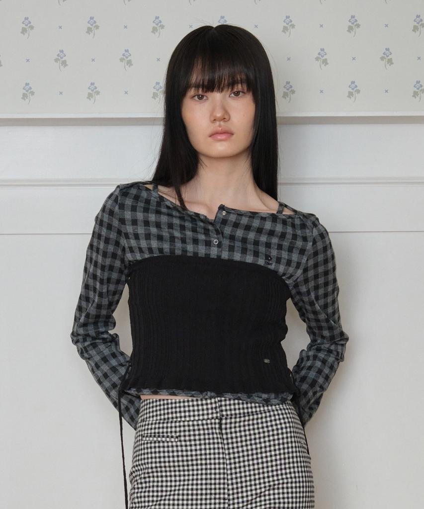 TTUDEMENT Knit Bustier Top_Black