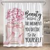 Set Tenda da Doccia Profumo Moda Fiore Rosa Rosa Donna Moderna Ragazza Decorazioni Bagno Casa Tappetino Antiscivolo Tappetino da Bagno Copri Sedile WC