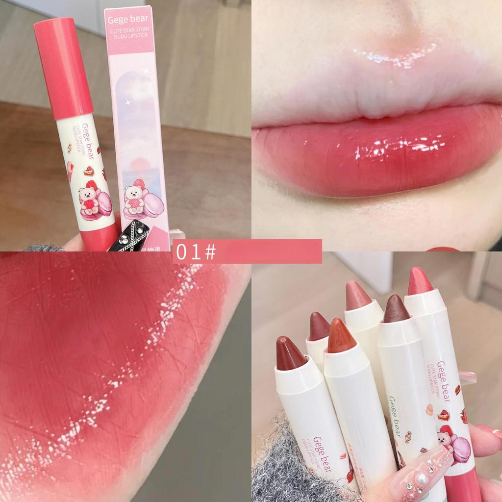 Dudu Lipstick Moisturizing and Easy-to-color Water-gloss Mirror Long-lasting Whitening Crayon Lipstick