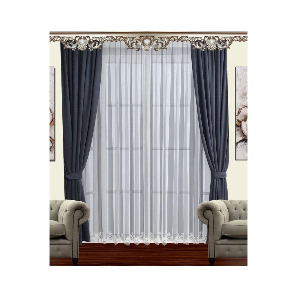 Luxury Greek Skirt Tulle Curtain Crown Patterned 1.sik Pleat 1e3