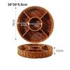 Creative Imitation Vine Weaving Grid Basket Handmade 10 Styles Woven Rattan Snack Storage Tray Square Fruit Cake Platter