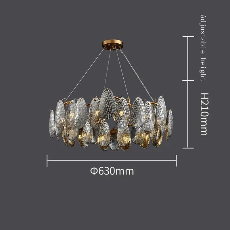 Modern living room light luxury chandelier cloud fog glass bedroom dining room bedroom room decoration Ceiling pendant lamp