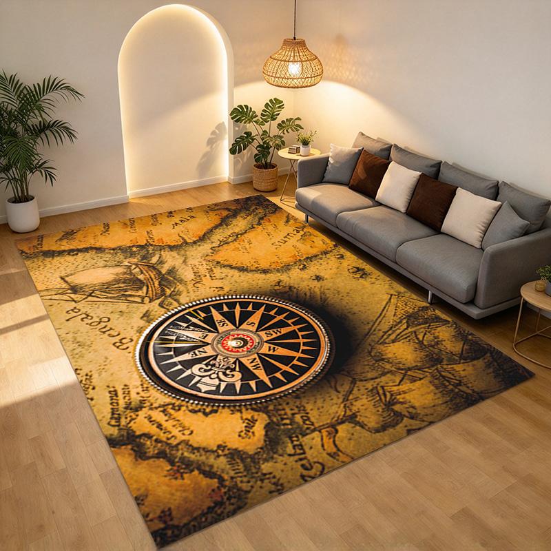 Compass Map Living Room Nonslip Area Rug Soft Carpet For Bedroom Game Playroom Sofa Office Home Decor Doormat Christmas Gift C9301649