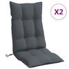 VidaXL Lot de 2 Coussins de Chaise à Dossier Haut, Galette de Siège Imperméable, Coussin d'Extérieur Anti-glissement Jardin 377602