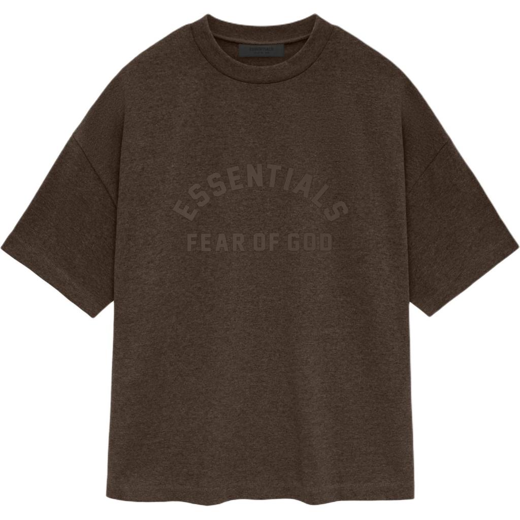 Fear of God Essentials Heavy Kurzarm-T-Shirt Heather Wood Herren Tops Braun 125SU242002F