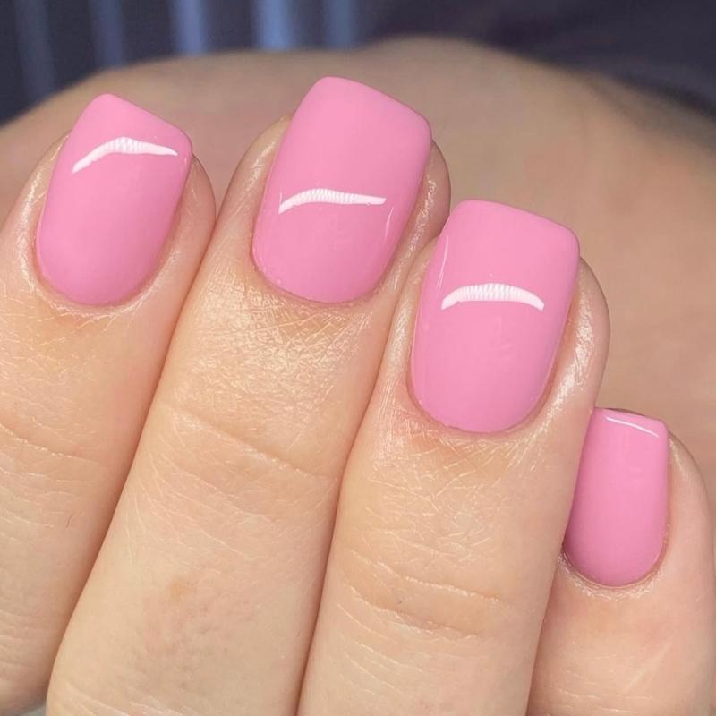 24 Pcs Simple Artificial Nail Short Square Full Cover False Nail Glossy Stick on Nail Solid Color Press On Nail