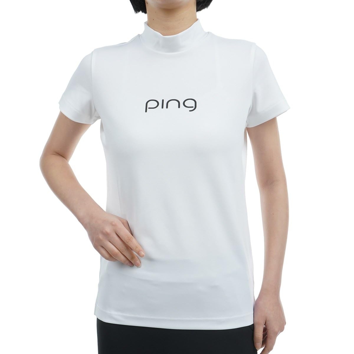 

shirt UV Golf innerwear M [Pin Apparel] Women s short-sleeved high-neck (moisture-wicking, quick-drying, protection) / / 622-4167204 030_White