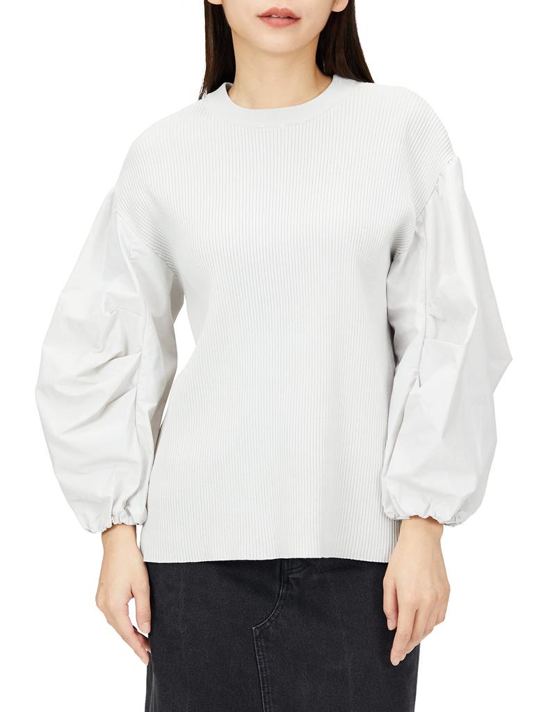 Mira Owen Tucked Sleeve Docking Knit IVR 1 Women's Pullover, 09WNT224217,