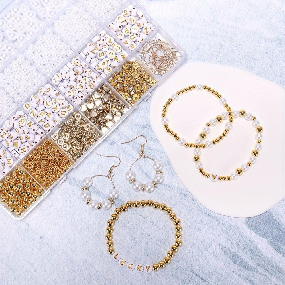 

Boost Creativity Diy Letter Loose Beads Pearl Pearl Beading Kit Jewelry Making Bead Necklace