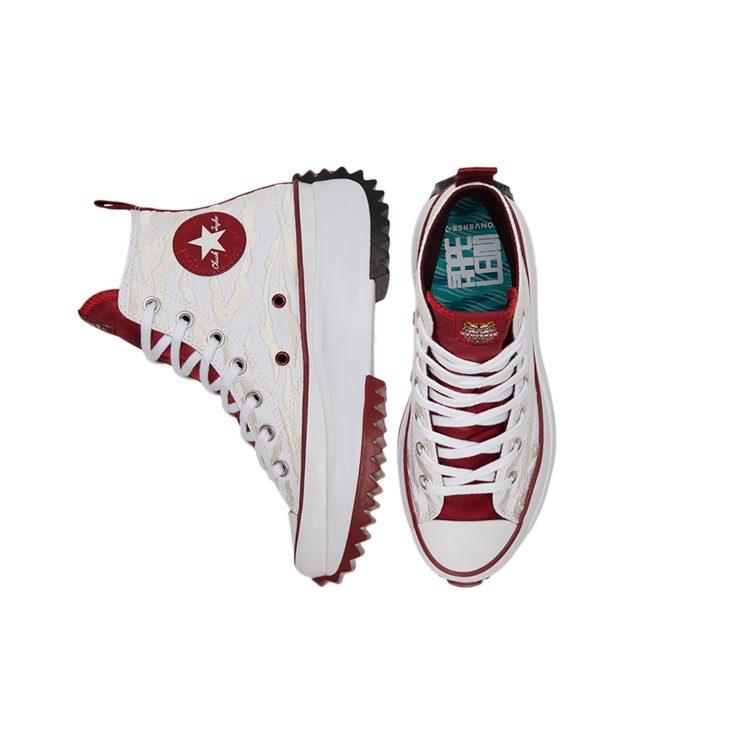 Converse Run Star Hike Abriebfeste Abdeckung High-Top Canvas Schuhe Unisex Weiß Beige Gelb 173125C