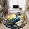 1pc Peacock Art Nouveau Office Round Area Rug, Under Office Chairs Bedroom Living Room Home Decor, Room Deco, Available in Various Sizes