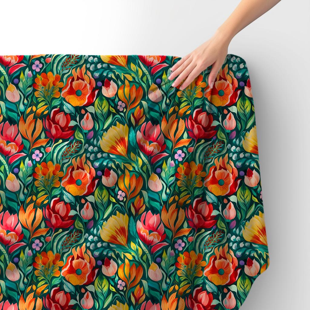 Royal Samt Stoff Polyester Zum Nähen - Motiv Blumen - Rdx2424