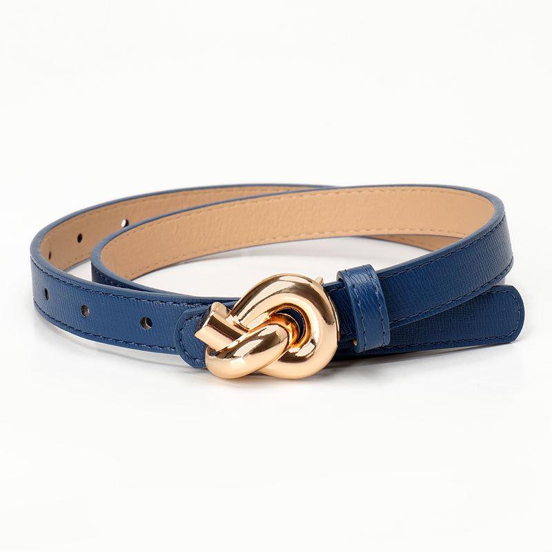 Chic Alloy Snap Button Knotted Belt for Women - Elegant European & American Style
