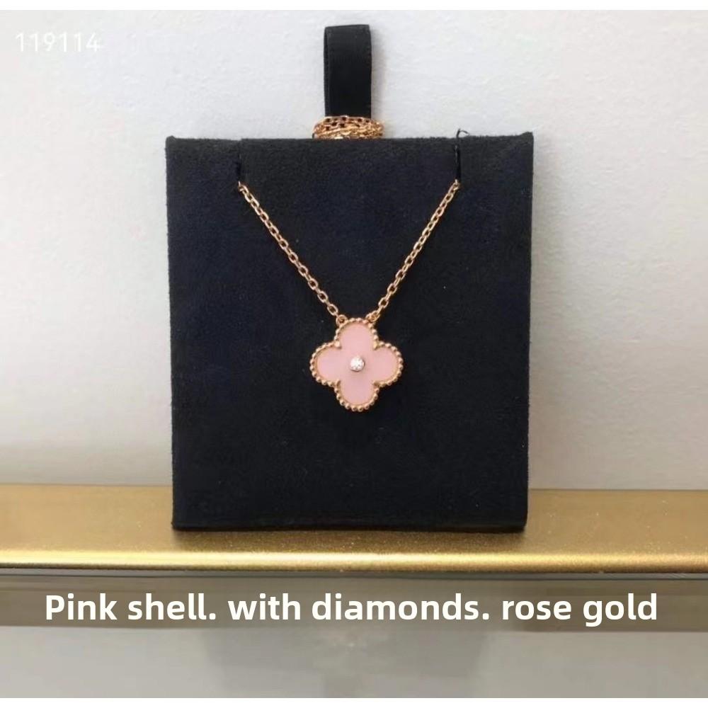 Kvinners Firkløver Halskjede Enkelt Blomst Hvit Perlemor Rød Agat Anheng Kragebenskjede