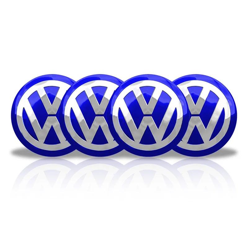 For Volkswagen 4Pc 56mm Car Wheel Center Hub Caps Badge Sticker Accessories For VW Volkswagen Golf Polo Passat Touran Jetta Accessory EO1