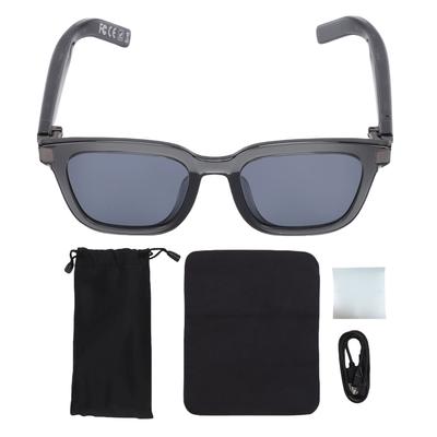 Smart Sunglasses AI Translator Bluetooth Music Call Semi Transparent Gray Frame Smart Glasses for Travel