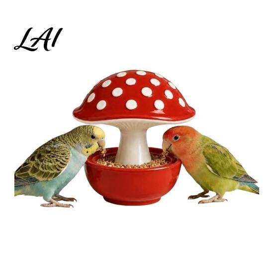 Corrosion Resistant Bird Feeder Resin Mushroom Feeder Spill Proof No Mess Cage