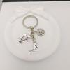 Metal Pendant Skiing Keychain Silver Color Ice Skates Pendant Snowflake Pendant  Winter Sports