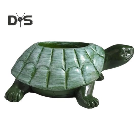 Turtle Planter Pot Resin Tortoise Flowerpot Animal Statue Indoor Outdoor Succulent Plants Container Home Balcony Garden Desktop Decoration