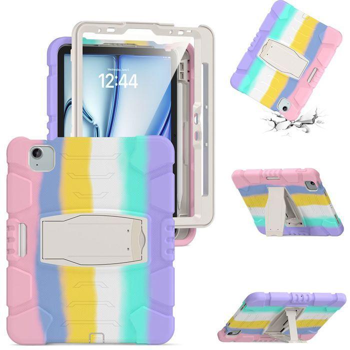 Coque de Protection - E.F.Connection - pour iPad Air 11" / 10,9" - Multicolore - Support Inclus - Chocs Absorbants