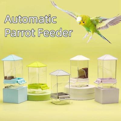 New Automatic Bird Feeding Bowl No Mess Large Capacity Parrot Feeder Easy Clean Transparent Food Container For Small Birds