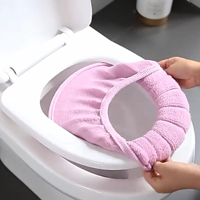 Warm Soft Toilet Seat Cover 2Pcs Acrylic Washable Mat Bathroom Home Decor Closestool Seat Case Lid Accessories