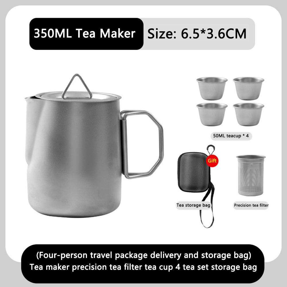 Camping Mug Set 304 Stainless Steel 4 Cups with Folding Handle Portable Tea Coffee Cup Lightweight for Hiking Travelling Picnic