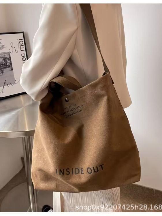 Retro 12oz Lightweight Canvas Crossbody Tote Bag