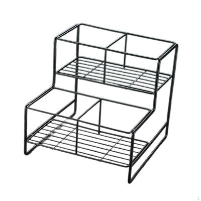 Syrup Bottle Stand Holder, Seasoning Organizer, Metal Storage Rack for Coffee Station Family Kitchen