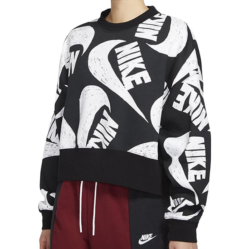Nike Sweatshirts Women's Black Crew Neck Moderate Regular DB3856-010