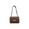 Michael Kors Heather Metal Decoration Flap Design Faux Leather Tote Shoulder Bag Women bags Dark-Brown Acorn-Brown 30R4G7HL3B-BRN-LUGGAGE