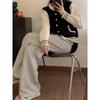 Lazy Wide Leg Pant Women's Spring Summer and Autumn Casual High-waisted Draped Striped Drag Floor Straight Trousers