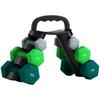 Hexagonal Dumbbells Set, 2 X 1 Kg, 2 X 3 Kg, 2 X 5 Kg, Convertible Rack