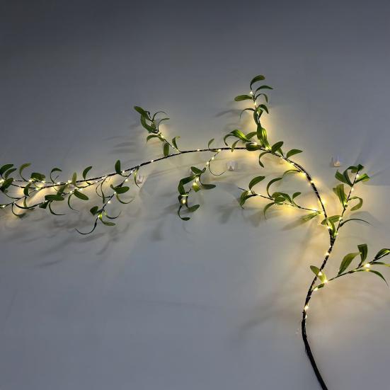 Lighted Artificial Olive Garland 6FT Fairy Light Faux Greenery Olive Vine Pre-lit Olive Garland for Spring Christmas Holiday Fireplace Decor