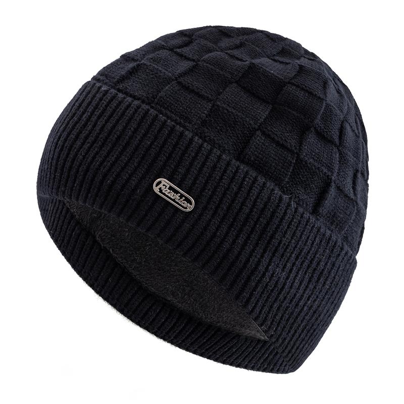 Nová unisex zimní čepice s plyšovou podšívkou z umělé kožešiny, teplá, malý čtvercový styl, měkká pletená čepice pro muže a ženy, zateplená, pletená čepice pro lyžování a sport
