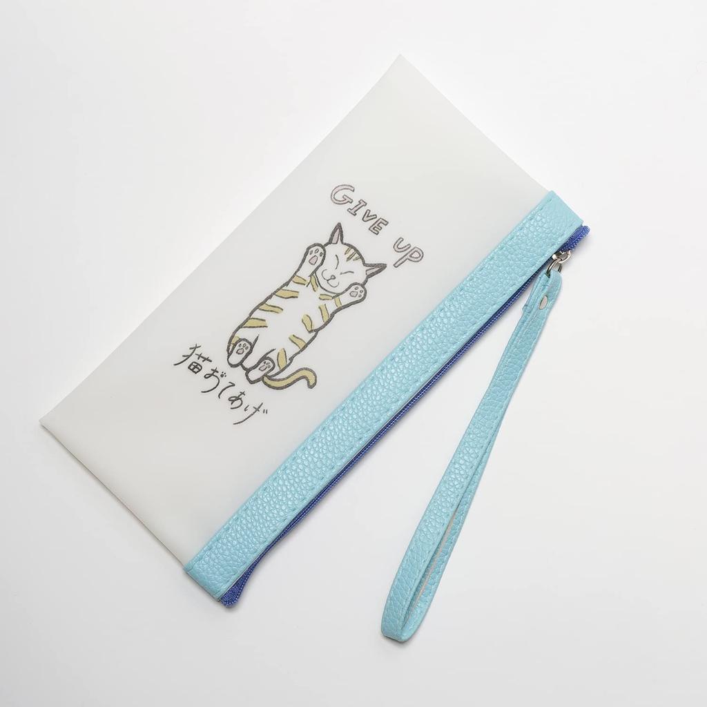 Pen case "Neko Otaage" series translucent pencil case cat pattern commuting to school commuting cat miscellaneous goods present (blue)