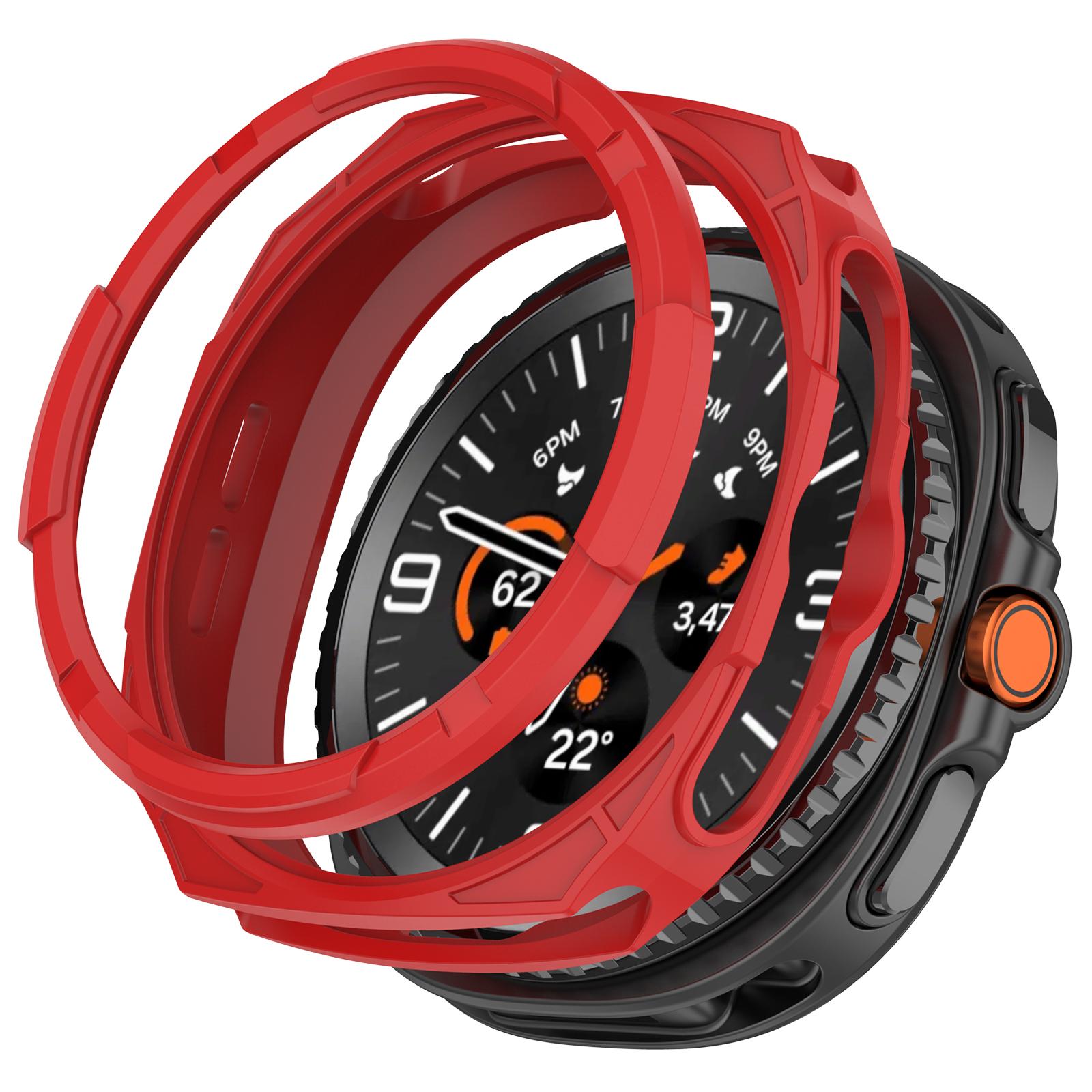 

TPU Case for Samsung Galaxy Watch8 Classic 46mm Hollow Design Protective Watch Cover with Ring Shell D