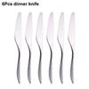 6/16/20/24Pcs Sliver Tableware Stainless Steel 304 Cutlery Set Western Knife Fork Spoon Mirror Dinner Set  Elegant Flatware