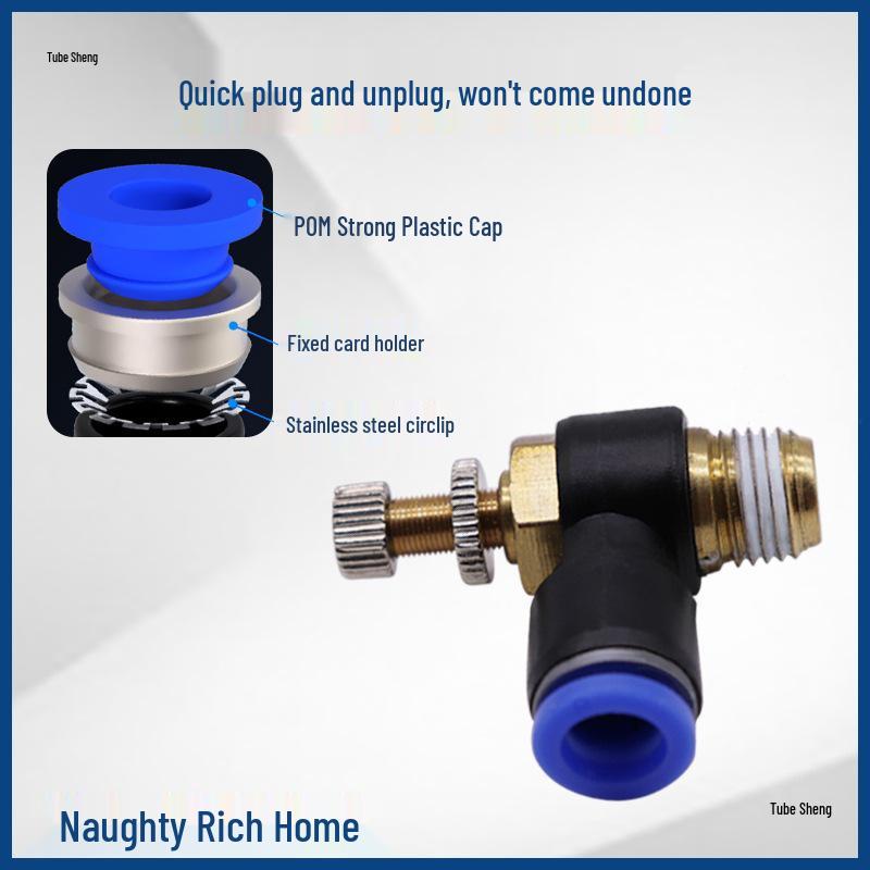Pneumatic Connector SL8-02, Throttle Valve SL6-01, Speed Control Valve SL4-M5, Air Hose SL10-03, SL12-04