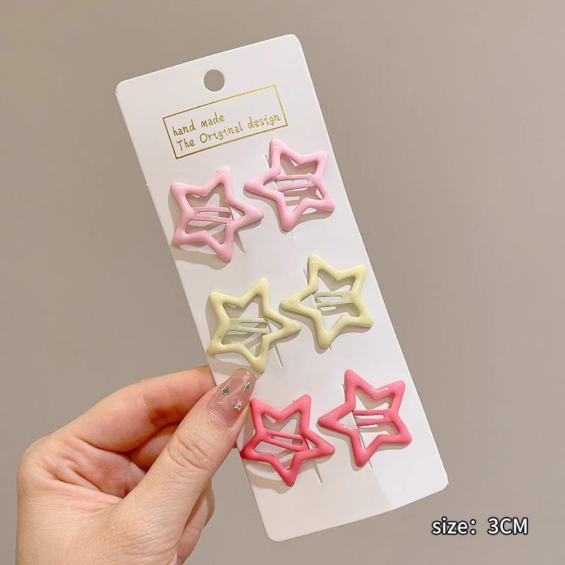 Y2K Dopamine Color Pentagram Small Hair Clip for Women & Kids - Cute Bangs & Side Hair Accessory