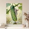 DIY Frameless Pearl Painting Kit Cute Mouse & Cucumber 3D Shiny Bead Art Canvas Relaxing Creative Craft for Home Wall Decor Gift