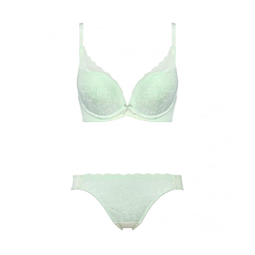 By Set Yumemiru DeepV Bra Shorts Set Daisy Lace 10188827 1602 C65M [Amostyle Triumph] Bra(R) & Women's (Mint Soda)