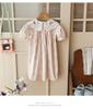 French Floral Kids' Dress 2026: Flower Collar & Little Horse Embroidery with Puff Sleeves