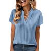 Women's Color V,Neck Striped Casual Short,Sleeve T,Shirt