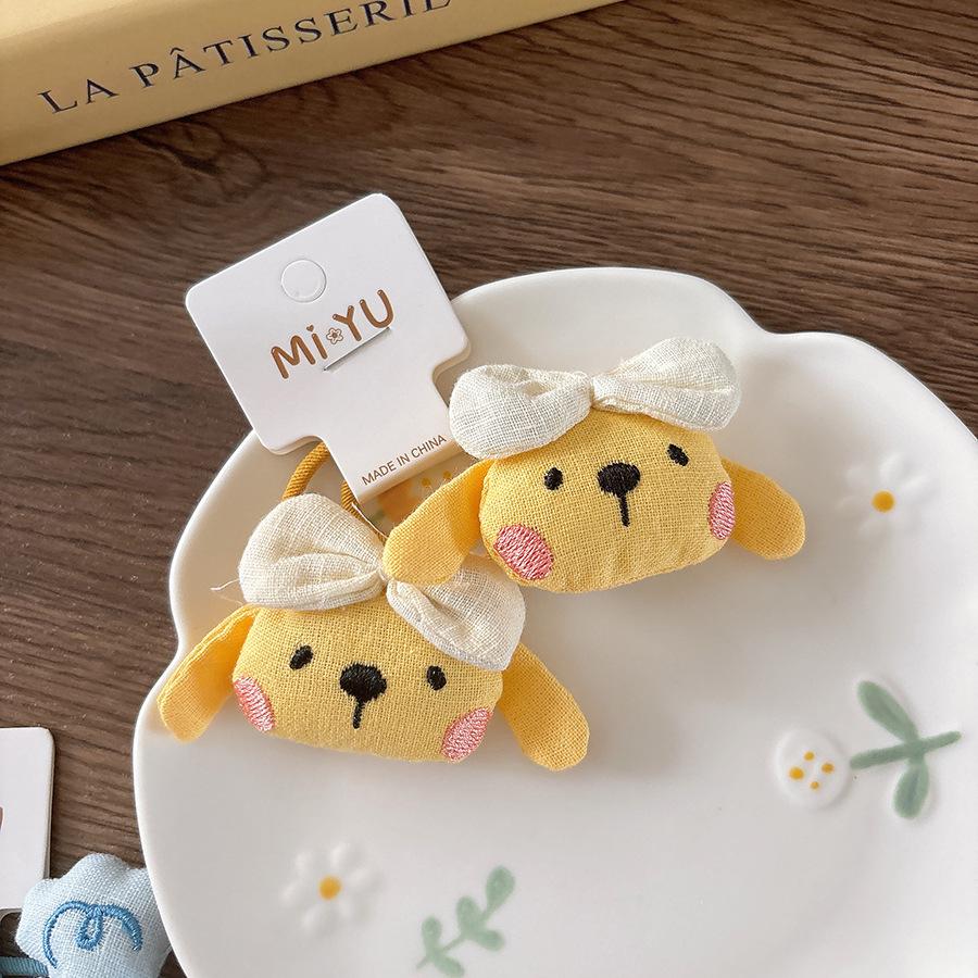 Cute Cartoon Three-dimensional Cotton-padded Embroidered Little Rabbit Hair Tie  Girl Hair Band  Children's Little Duck Hair Band